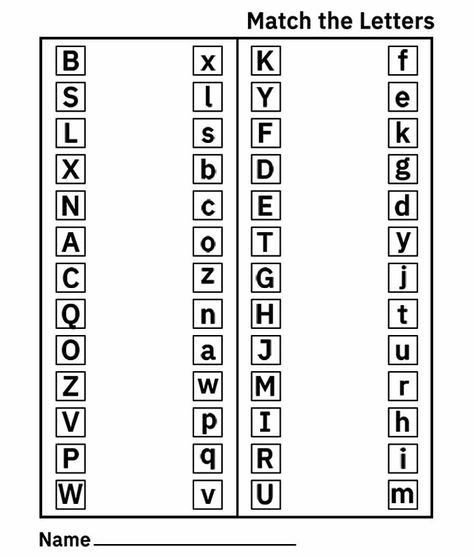 Alphabet Matching worksheets pdf. Match captial letters to small letters and improve your memory. This worksheet helps kids to identify captial letters and small letters of English alphabets. Kids love matching worksheet the most. Print and give to your kids to enjoy. #alphabetactivities #alphabets #rvappstudios #prek #learning #homeschoollife #alphabetsmatching Alphabet Review, Prek Learning, Letters Worksheets, Alphabet Letter Worksheets, Letter Recognition Worksheets, Printable Worksheets For Kids, Free Printable Alphabet, Letter Worksheets For Preschool, Beginning Sounds Worksheets