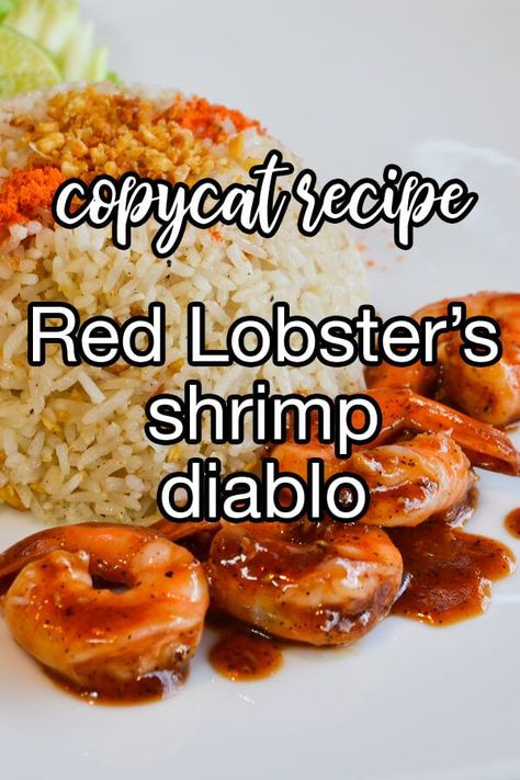 Copycat Red Lobster's Shrimp Diablo - This Red Lobster shrimp diablo may be fiery but it tastes like heaven. Shrimp baked in a buttery, spicy BBQ sauce make perfect spicy little appetizers. | CDKitchen.com Crispy Dragon Shrimp Red Lobster, Dragon Broccoli Red Lobster Recipe, Diablo Shrimp Recipe, Dragon Shrimp Red Lobster Recipe, Shrimp Diablo Recipe, Dragon Shrimp, Red Lobster Shrimp Scampi Recipe, Shrimp Diablo, Red Lobster Shrimp