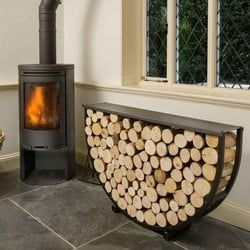 Corner Log Burner, Indoor Log Storage, Wooden Fireplace, Fire Basket, Log Store, Log Holder, Wood Store, Firewood Storage, Natural Structures