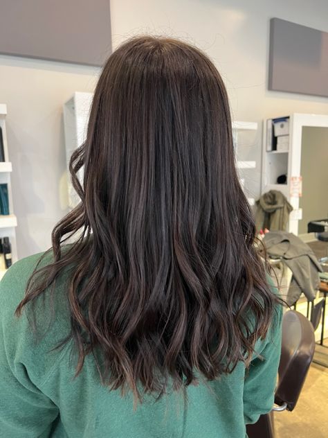 Brunette on brunette, level 5 hair, add dimension without damaging Level 5 Brown Hair, Level 5 Hair, Dark Brown Lowlights, Brown Lowlights, Brown Hair Cuts, Deep Brown Hair, Midlength Haircuts, Brown Hair Inspo, Coarse Hair