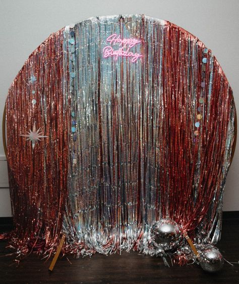 Fringe Backdrop Wedding, Disco Fringe Backdrop, Fringe Party Backdrop, Groovy Disco Party, Euphoria Themed Party, Cowboy Disco, Tropical Disco, Desert Disco, 28 Birthday