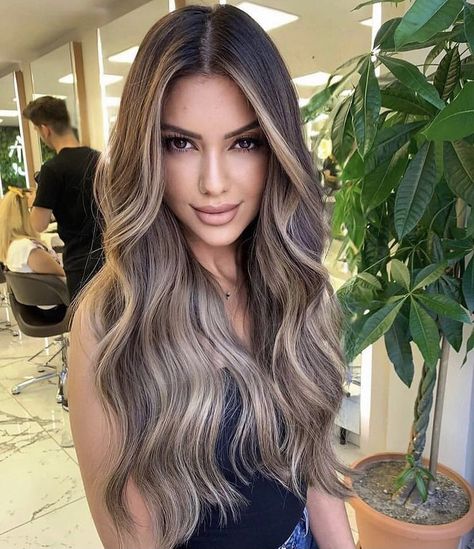 Ash Blonde Teasy Lights With Shadow Root, Hair Colour 2023, Shadow Balayage, Balayage Hair Brown, Cool Toned Brunette, Brown And Blonde, Perfect Blonde Hair, Bombshell Hair, Bronde Hair