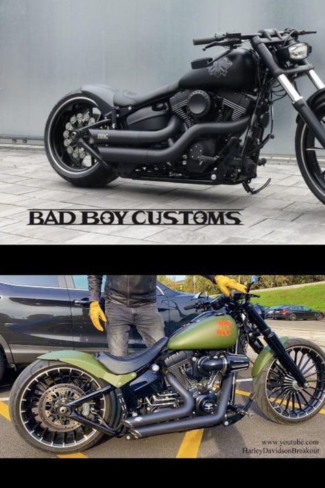 Harley Davidson Breakout 280 "Black Matt" by Bad Boy Customs #harleydavidsonbreakoutwhite Harley Davidson Breakout, Bad Boy, Harley Davidson, Cars, Black