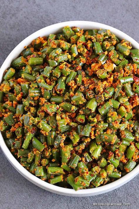 Beans Sabji Indian, Beans Recipe Indian Green, Protein Recipes Vegetarian, French Beans Recipe Indian, Green Beans Recipe Indian, Indian Green Beans, String Beans Recipe, Indian Beans Recipe, Indian Vegetable Recipes