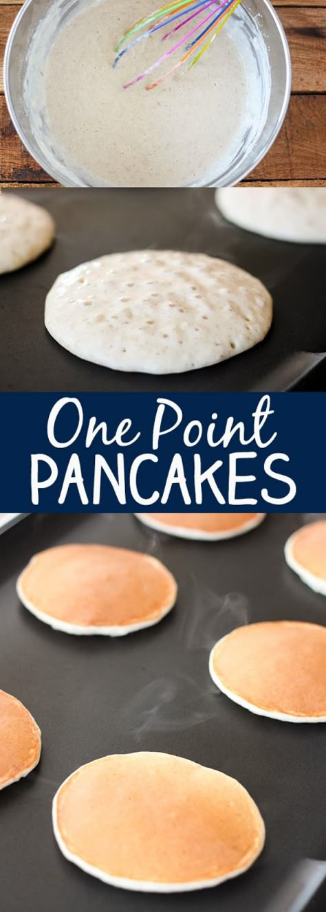 One Point Pancakes, Weight Watchers Pancakes, Smart Points Recipes, Ww Recipe, Ww Breakfast, Ww Food, Weight Watcher Meals, Weight Watchers Snacks, Weight Watchers Food