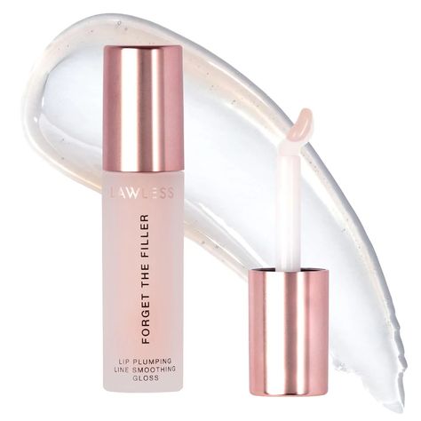 Forget The Filler Lip Plumper Line Smoothing Gloss - LAWLESS | Sephora Clean Lip Gloss, Lawless Forget The Filler, Filler Lip, Soften Lips, Lip Plumping, Sephora Beauty, Plumping Lip Gloss, Lip Hydration, Beauty Inside