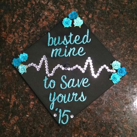 Nursing graduation cap! Nursing Graduation Cap, Nursing Party, Disney Graduation Cap, Pa Life, Nursing School Graduation Party, Graduation Nurse, Graduation Cap Ideas, Graduation Hats, Nurse Graduation Cap