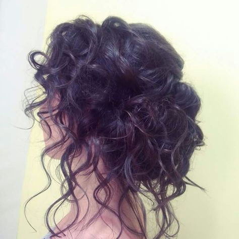 Curly Vampy Updo, Mid Length Curly Hairstyles Updo, Ocassion Hairstyles, Curly Braid Hairstyles, Curly Hair Mid Length, Curly Updos For Medium Hair, Updo For Medium Hair, Prom Prep, Mid Length Curly Hairstyles