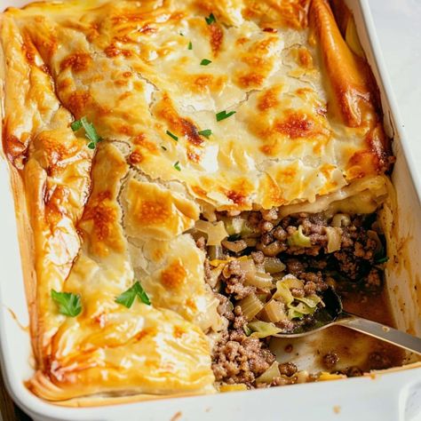 Runza Recipe Casseroles, Bierock Casserole, Hamburger Sauerkraut Casserole, Runza Recipe Nebraska Casserole, Hamburger Cabbage Rice Casserole, Runza Casserole, Crescent Roll Crust, Leftover Casserole, Beef Pot Pies