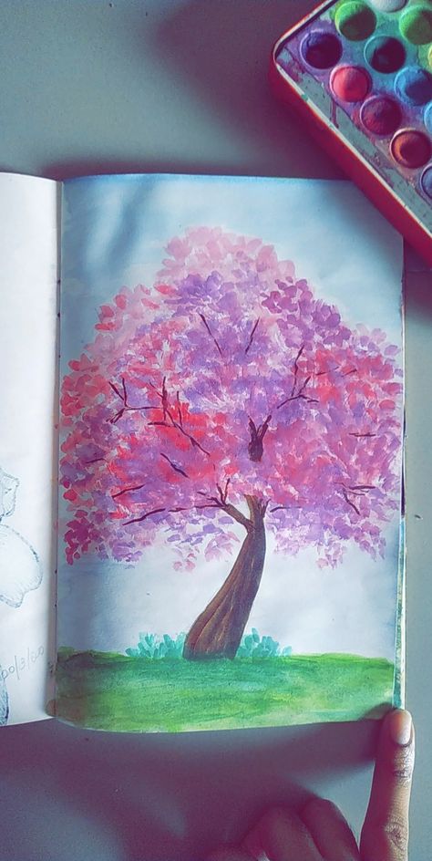 Sakura Tree, Blossom Tree, Tree Illustration, Cherry Blossom Tree, Tree Drawing, Blossom Trees, Cherry Tree, Diy Art Painting, Tree Art