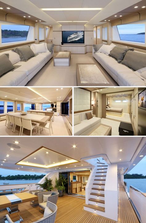 Beyond Comfort: Stunning Interiors in Luxury Yacht - Más allá del confort: impresionantes interiores de yates de lujo. Luxury Yacht Interior, Yacht Luxury, Luxury Sailing Yachts, Yacht Interior Design, Yacht Interior, Boat Interior, Luxury Yacht, Boats Luxury, Yacht Boat