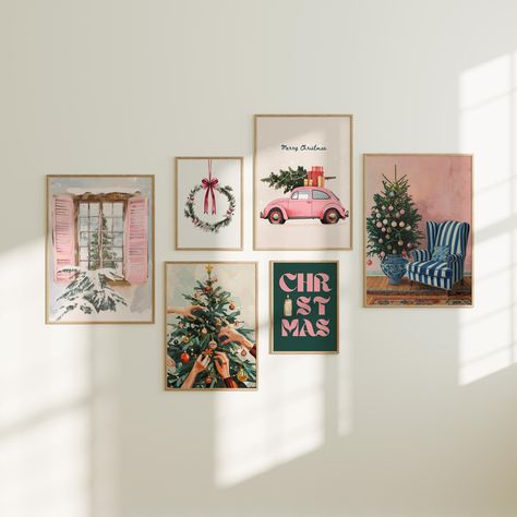 Bring the festive spirit into your home with our "Christmas 2024 Wall Art Gallery Set of 6." This curated collection of Christmas prints offers a perfect blend of holiday cheer and elegant design, making it a great addition to any room. Whether decorating an apartment or sprucing up your home for the holidays, these Merry Christmas printables are designed to enhance your holiday decor with a stylish and joyful touch. The set offers a versatile aesthetic, perfect for creating a cohesive gallery w Christmas Wall Decor Living Room, Trendy Christmas Decor, Christmas Gallery Wall, Xmas Art, Versatile Aesthetic, Holiday Artwork, Christmas Tree Art, Christian Prints, Girly Wall Art