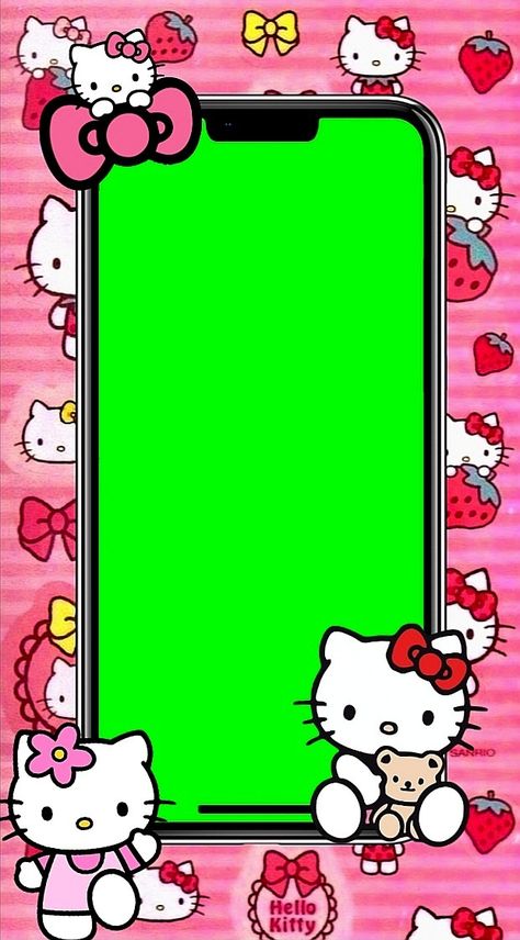 Phone Template, Whatsapp Wallpaper Cute, Helps Fps, Free Overlays, Chroma Key, Sanrio Characters, الرسومات اللطيفة, Green Backgrounds, Paper Dolls