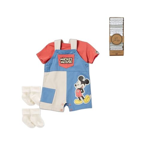 Disney Baby Boys 2-pc. Mickey Mouse Shortall Set, Color: Blue - JCPenney Disney Baby Boy Outfits, Baby Boy Mickey Mouse Costume, Infant Disney Outfit, Disney Clothes For Boys, Baby Boy Disney, First Disney Trip, Disney Trip Outfits, Trip Outfit, Disney Outfit