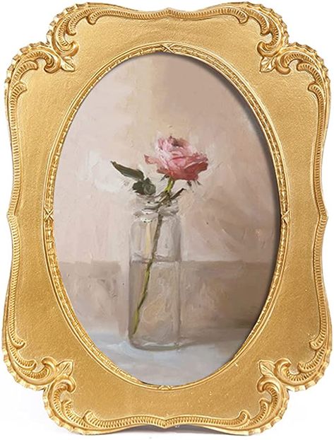 Amazon.com - SIKOO Vintage 5x7 Gold Oval Picture Frame Antique Ornate Table Top and Wall Mounting Photo Frame with High Definition Glass Front for Home Decor, Retro Photo Gallery, Old-Fashioned Art, Gold - Wall Hanging Photo Frames, Antique Photo Frames, Home Decor Retro, Oval Picture Frames, Ornate Picture Frames, Antique Picture Frames, Family Photo Frames, Old Picture Frames, Picture Frame Decor