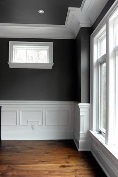 Molding Ideas, Interior Window Trim, Millwork Details, White Dining Room, Interior Windows, Grey Room, 아파트 인테리어, Crown Molding, New Wall