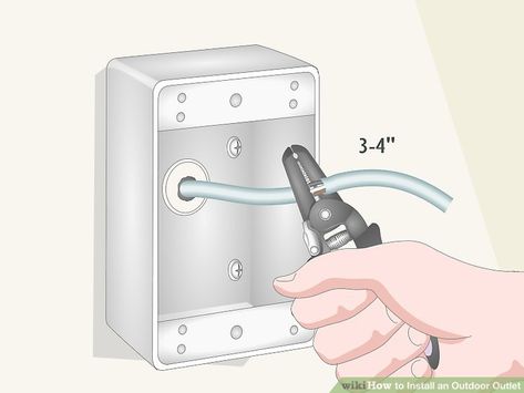 How To Install An Outdoor Outlet, Electrical Tips, Outdoor Electrical Outlet, Electrical Gadgets, Cement Projects, Outdoor Outlet, House Repair, Backyard Dreams, House Wiring