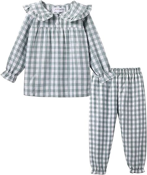 Amazon.com: Mud Kingdom Baby Pajamas for Girls Kids Clothes Sets Button Down Lattice Peter Pan Collar Sleepwear Green 2T: Clothing, Shoes & Jewelry Girls Pajama, Girl Pajamas, Classic Pajamas, Cute Pajama Sets, Toddler Pajamas, Pajama Suit, Night Suit, Girls Boutique, Versatile Outfits