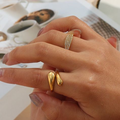 Spiral Ring, Bold Rings, Dome Ring, Gold Signet Ring, Geometric Ring, Bagan, Chunky Rings, Waterproof Jewelry, Snake Ring