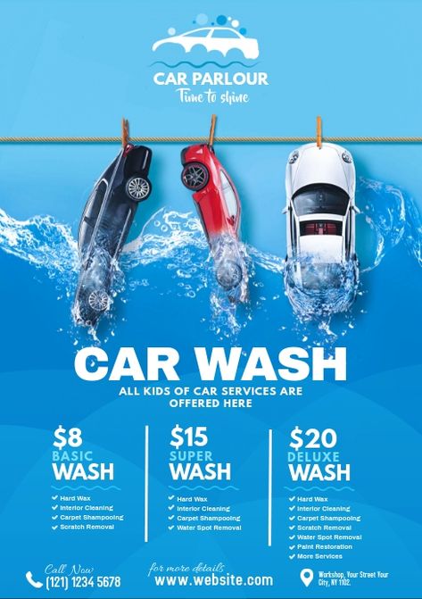 Car Wash Design Ideas, Car Service Design, Carwash Ideas Design, Car Wash Banner Design Ideas, Carwash Posters Ideas, Car Social Media Design, Carwash Flyer Design, Carwash Ideas, Car Wash Flyer Design