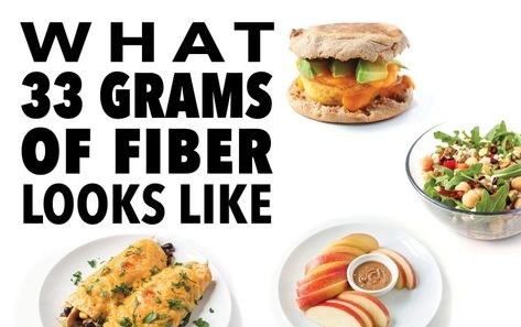 What 33 Grams of Fiber Looks Like Daily Fiber Intake, 30 Grams Of Protein, Lowest Carb Bread Recipe, Fiber Diet, Digestive Tract, High Fiber Diet, High Fiber Foods, Fiber Foods, Healthy Eating Tips