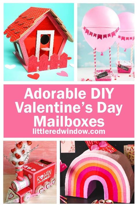 Valentine Mailbox Craft, Diy Valentine's Mailbox, Diy Card Box, Valentine Paper Crafts, Valentines Diy Kids, Valentines Day Cards Diy, Valentine Card Box, Diy Mailbox, Mailbox Ideas