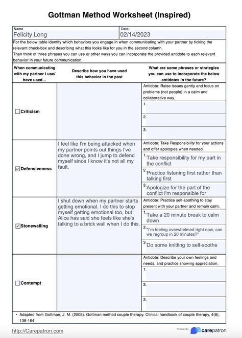 Gottman Method Worksheet & Example | Free PDF Download Free Marriage Counseling Worksheets, Couple Counseling Worksheets Therapy, Gottman Love Maps, John Gottman Worksheets, Marriage Help Worksheets, Gottman Method Worksheets, Gottman Method Love Maps, Gottman Worksheets Free Printable, Marriage Counseling Worksheets Free Printable