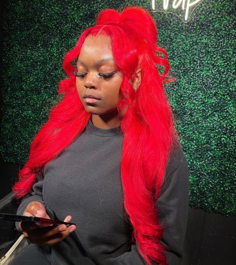 Frontal Styles, Ideas Haircut, Hairstyles Design, Frontal Wig Hairstyles, Red Wig, Black Ponytail Hairstyles, Lace Fronts, Barbie Hair, Protective Hairstyles Braids