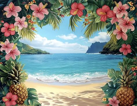 Moana Background Landscape, Moana Landscape, Moana Background, Hawaiian Background, Tropical Core, Hd Landscape, Beach Landscapes, Background Landscape, Beautiful Ocean Pictures