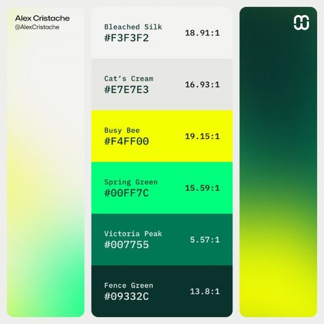 Mobile Game Color Palette, Modern Branding Color Palette, Green Yellow Color Palette, Flat Color Palette, Ui Color, Gradient Color Design, Colour Story, Color Palette Challenge, Color Palette Yellow