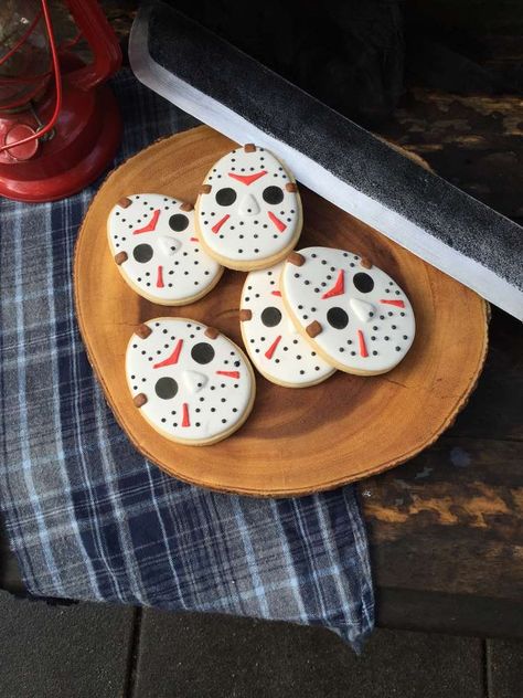 Horror Cake, Horror Themed Party, Postres Halloween, Horror Scream, Halloween Sugar Cookies, Horror Party, Halloween Party Ideas, Halloween Baking, Sugar Cookie Designs