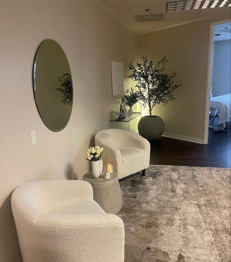 Esthetician Lobby, Esthetician Waiting Room, Medspa Interior Design, Consultation Room, Esthetician Room Decor, Esthetics Room, Spa Room Decor, Spa Interior Design, Salon Suites Decor