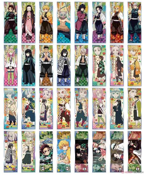 Demon Slayer: Kimetsu no Yaiba Long Sticker Gum (Set of 16) (Shokugan) Item picture1 Mini Posters, 7th Dragon, Anime Printables, Anime Poster, Demon King Anime, Demon Hunter, Anime Crafts, Demon Slayer Kimetsu No Yaiba, Demon King