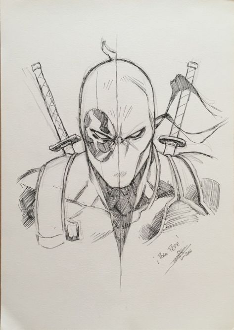 Deathstroke and Deadpool by Iban Coello Comic Art Villan Drawings Character, Comic Book Drawing Sketches, Deathstroke Sketch, Deathstroke Drawing, Nerd Illustration, Comic Drawing Ideas, Deadpool Sketch, Marvel Comics Drawing, Superhero Sketches