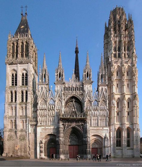 Cathédrale Notre-Dame de Rouen (Rouen Cathedral), Normandy, France Rouen Cathedral, French Cathedrals, Rouen France, Romanesque Architecture, Gothic Cathedrals, Cathedral Architecture, Gothic Church, Sacred Architecture, Beautiful Churches