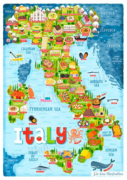 Map Of Italy, Food Map, Map Puzzle, Map Illustration, Italy Food, Italy Map, Wooden Jigsaw Puzzles, Wooden Jigsaw, Puzzle Design