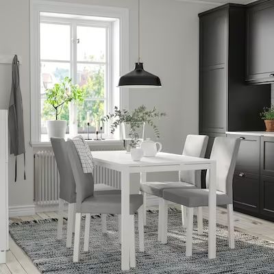 Small 4 Person Dining Tables - Up to 4 Seats - IKEA Steel Table Legs, Solid Wood Chairs, Big Table, Design Line, Under The Table, Steel Table, Small Dining, White Table, Kitchen Chairs