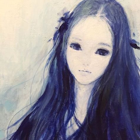 Japanese Contemporary Art, Arte Inspo, Art Style Inspiration, Illustration Girl, Ethereal Art, Book Art Drawings, Instagram Art, Blue Art, Drawing Painting