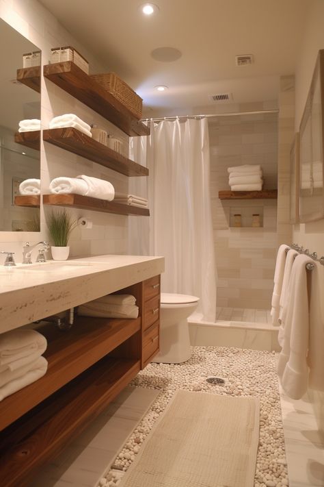 Create a serene, zen-like environment with Japanese-style bathrooms that incorporate bamboo, stone, and water features. Click to explore. Bathroom Ideas Bamboo, Bamboo Shower Wall, Modern Japanese Bathroom, Japanese Inspired Bathroom, Beauty Elements, Japanese Bathroom Design, Japanese Style Bathroom, Asian Bathroom, Shoji Doors