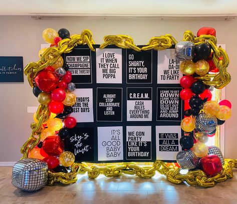 Hip Hop Decorations Parties, We Got The Beat Hoco Theme, Hip Hop Party Theme Decoration, Themed Birthday Party Ideas For Adults, Hip Hop Theme Party Ideas, Hip Hop Backdrop, 90s Hip Hop Party Decorations, Hip Hop Party Theme, 90s Hip Hop Party