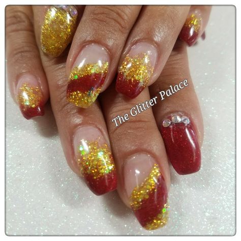 San Francisco Nails, 49er Nails, 49ers Nails, Football Nail Designs, 49ers Colors, Football Nails, Kiss Products, Image Nails, Acrylic Nail Kit