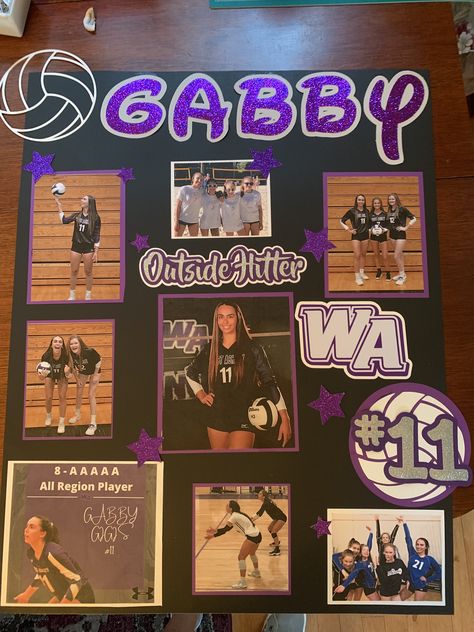 Boys Volleyball Senior Night Posters, 8th Grade Volleyball Poster, Senior Poster Board Ideas Field Hockey, Volley Ball Senior Night Posters, Senior Vball Posters, Volleyball Senior Night Ideas Posters, Volleyball Support Posters, Senior Night Vball Posters, 8th Grade Poster Ideas