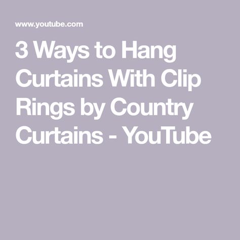 Curtain Clip Rings Ideas, Curtains With Clip Rings, Ways To Hang Curtains, Hang Curtains, Swag Curtains, Curtain Rings With Clips, Designer Looks, Curtain Clips, Country Curtains