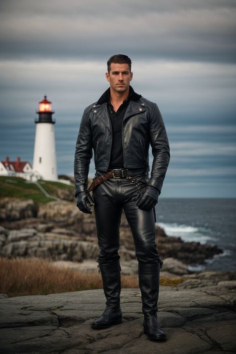 Street Pics, Leather Fashion Men, Handsome Male Models, Mens Leather Clothing, Mens Leather Pants, Male Character, Leather Gear, Leather Shirt, Male Portrait