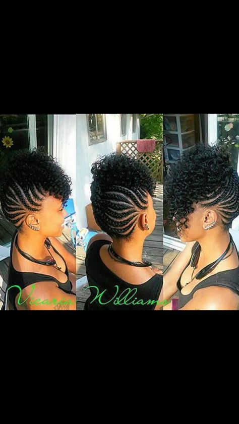 Pin by Aiesha Flowers on Hair it is! | Braided mohawk hairstyles, Braids with curls, Crochet braids hairstyles Braided Mohawk Hairstyles For Black Hair, Hairstyles Braids With Curls, Braided Mohawk Black Hair, Flowers On Hair, Male Ponytail, Guy Hairstyles, Coiling Natural Hair, Braided Mohawk, Braided Mohawk Hairstyles