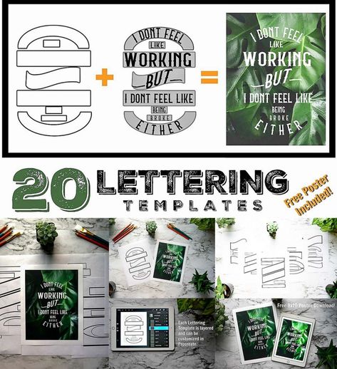 If you're a lettering artist you know it can sometimes be difficult to create a lettering motif without a composed and balanced grid to guide you. It can also Lettering Templates, Lettering Composition, Letter Composition, A Lettering, Hand Lettering For Beginners, Procreate Ipad Tutorials, Hand Lettering Styles, Poster Template Free, Lettering Guide