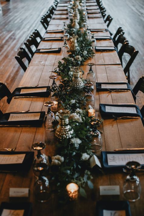 Wood And Green Wedding Theme, Black Green And Wood Wedding, Black Gold And Green Wedding Theme, Black Gold And Sage Green Wedding, Black And Grey Wedding Decorations, Black White Brown Green Wedding, Moss Green And Black Wedding, Forest Green Wedding Aesthetic, Black White Green Copper Wedding