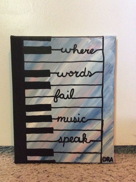 Music Note Painting Ideas, Things To Draw Related To Music, Choir Painting Ideas, Musical Canvas Painting, Music Painting Canvas Easy, Canvas Music Painting, Musical Painting Ideas, Easy Music Paintings, Piano Painting Easy