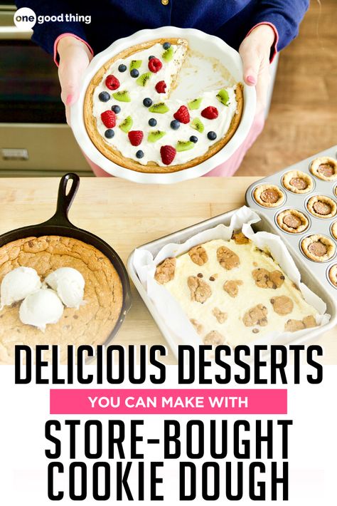 Store Bought Cookie Dough Ideas, Recipes With Sugar Cookie Dough, Sugar Cookie Dough Ideas Store Bought, Nestle Cookie Dough, Cookie Dough Dessert, Cheesecake Treats, Dough Desserts, Pillsbury Sugar Cookie Dough, Pillsbury Cookie Dough