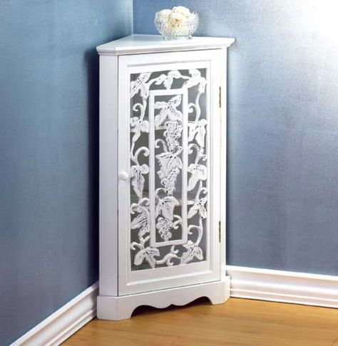 Bathroom storage Small Corner Cabinet, White Corner Cabinet, Corner Bathroom Cabinet, Bathroom Corner Cabinet, Modern Bedroom Storage, Bathroom Corner Storage, Dining Room Corner, Paint Cabinets White, Bathroom Cabinets Designs